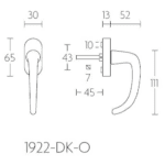 Formani 1922-DK-O draaikiepgarnituur niet afsluitbaar mat nikkel rechtsdraaiend