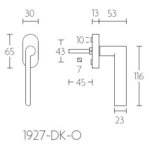 Formani 1927-DK-O draaikiepgarnituur niet afsluitbaar mat nikkel rechtsdraaiend