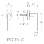 Formani 1927-DK-O draaikiepgarnituur niet afsluitbaar glans nikkel rechtsdraaiend