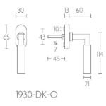 Formani 1930-DK-O draaikiepgarnituur niet afsluitbaar mat nikkel linksdraaiend