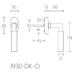 Formani 1930-DK-O draaikiepgarnituur niet afsluitbaar glans nikkel rechtsdraaiend