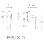 Formani 1948-DK-O draaikiepgarnituur niet afsluitbaar mat nikkel rechtsdraaiend