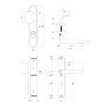 Intersteel Veiligheidsbeslag Ovaal greep/kruk Luzern met Kerntrekbeveiliging Profielcilindergat - PC92 - RVS Getrommeld