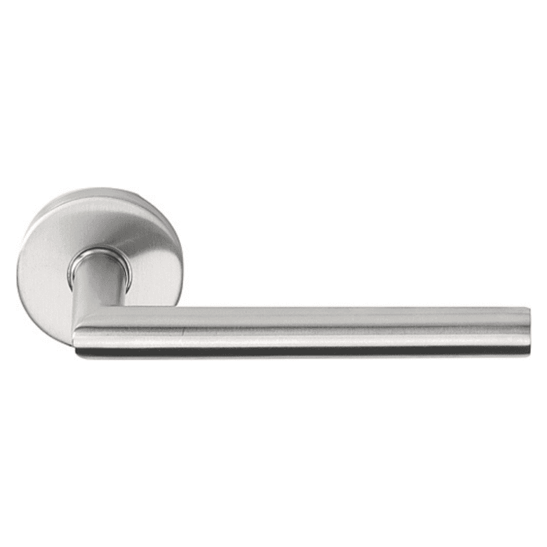 Formani | Deurkruk Geveerd LB2-16 op ronde rozet | EN1906 klasse 3 | mat roestvast staal