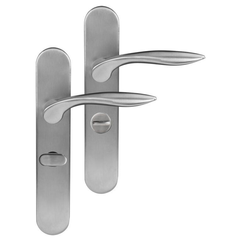 Differnz Groningen deurkruk ovaal schild - WC 63 mm - mat chroom