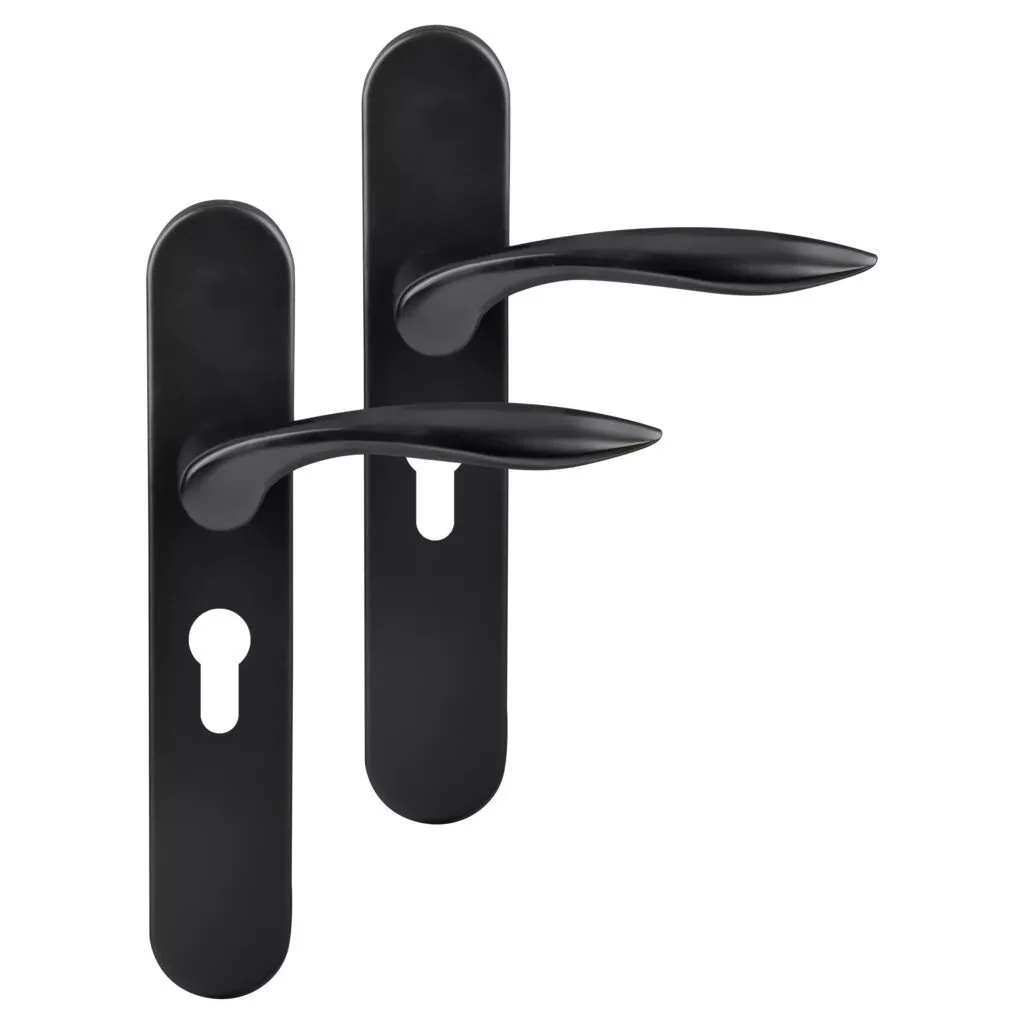 Differnz | Groningen deurkruk | ovaal schild | cilinder 55 mm | zwart