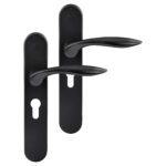 Differnz | Groningen deurkruk | ovaal schild | cilinder 55 mm | zwart