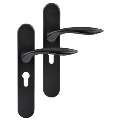 Differnz | Groningen deurkruk | ovaal schild | cilinder 55 mm | zwart