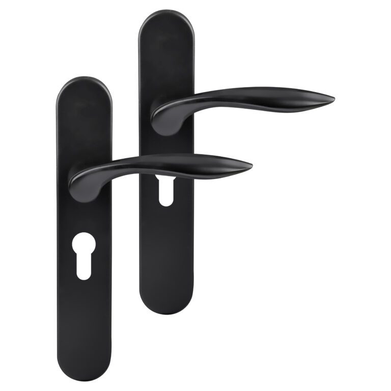 Differnz | Groningen deurkruk | ovaal schild | cilinder 55 mm | zwart