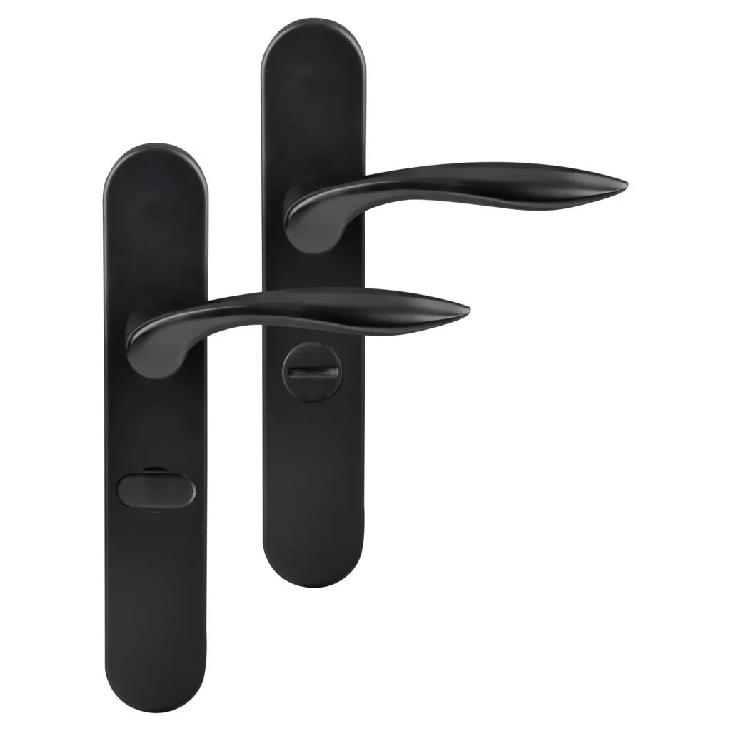 Differnz | Groningen deurkruk | ovaal schild | WC 63 mm | zwart