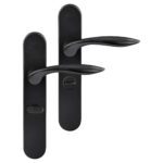 Differnz | Groningen deurkruk | ovaal schild | WC 63 mm | zwart