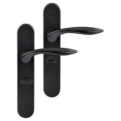 Differnz | Groningen deurkruk | ovaal schild | WC 63 mm | zwart