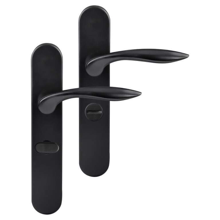 Differnz | Groningen deurkruk | ovaal schild | WC 63 mm | zwart