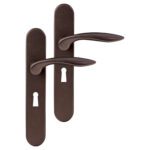 Differnz | Groningen deurkruk | ovaal schild | sleutel 56 mm | brons