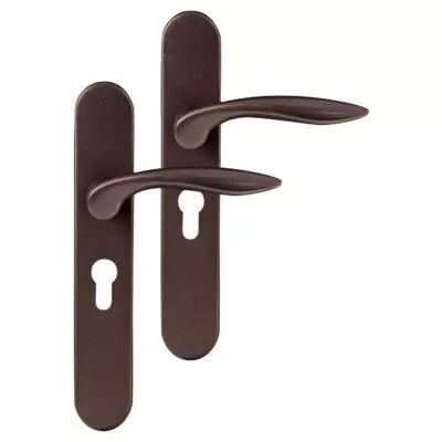 Differnz | Groningen deurkruk | ovaal schild | cilinder 55 mm | brons