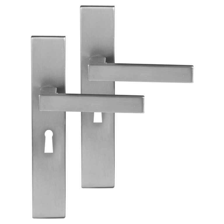 Differnz | Tilburg deurkruk | vierkant schild | sleutel 56 mm | mat chroom