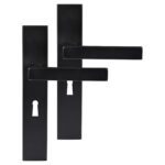 Differnz | Tilburg deurkruk | vierkant schild | sleutel 56 mm | zwart