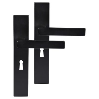 Differnz | Tilburg deurkruk | vierkant schild | sleutel 56 mm | zwart