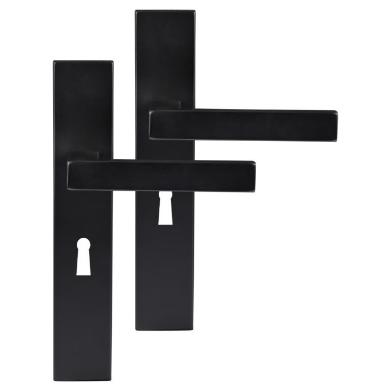 Differnz | Tilburg deurkruk | vierkant schild | sleutel 56 mm | zwart