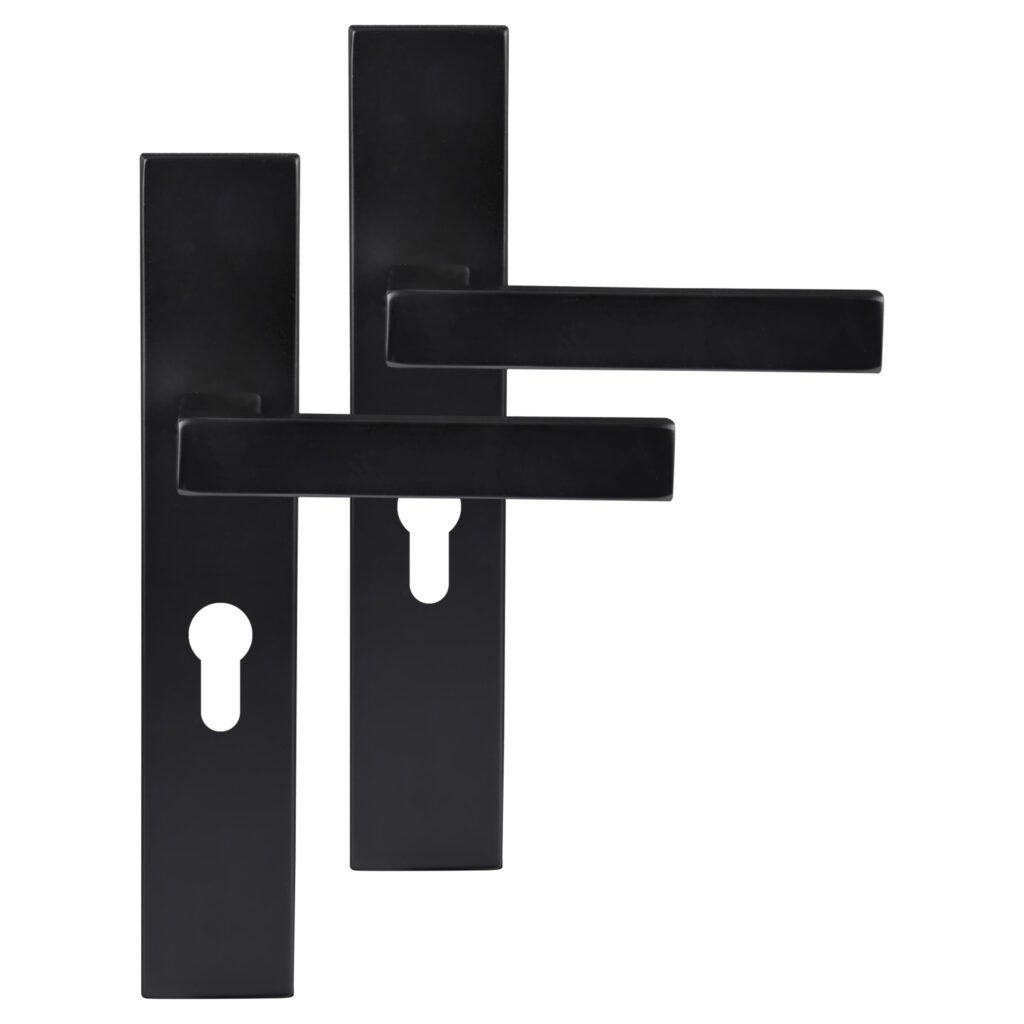 Differnz | Tilburg deurkruk | vierkant schild | cilinder 55 mm | zwart