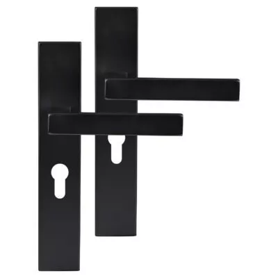 Differnz | Tilburg deurkruk | vierkant schild | cilinder 55 mm | zwart