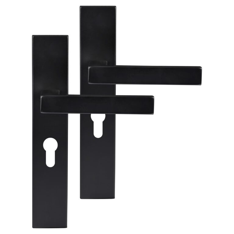 Differnz | Tilburg deurkruk | vierkant schild | cilinder 55 mm | zwart