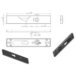 Differnz | Tilburg deurkruk | vierkant schild | cilinder 55 mm | zwart