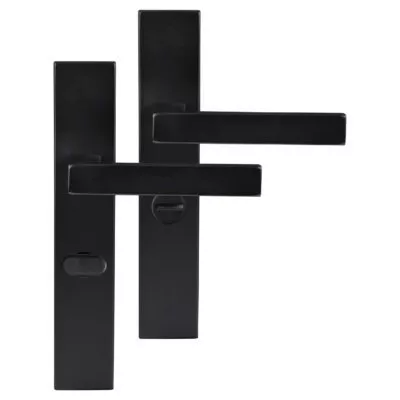 Differnz | Tilburg deurkruk | vierkant schild | WC 63 mm | zwart