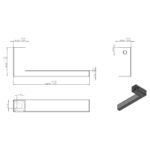 Differnz | Tilburg deurkruk | vierkant schild | WC 63 mm | zwart