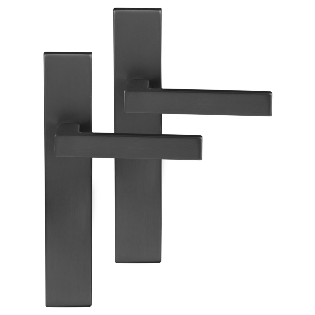 Differnz | Tilburg deurkruk | vierkant schild | blind | gun metal