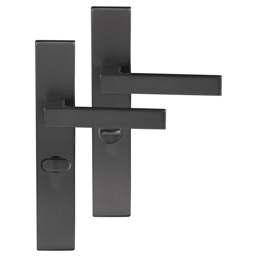 Differnz | Tilburg deurkruk | vierkant schild | WC 63 mm | gun metal