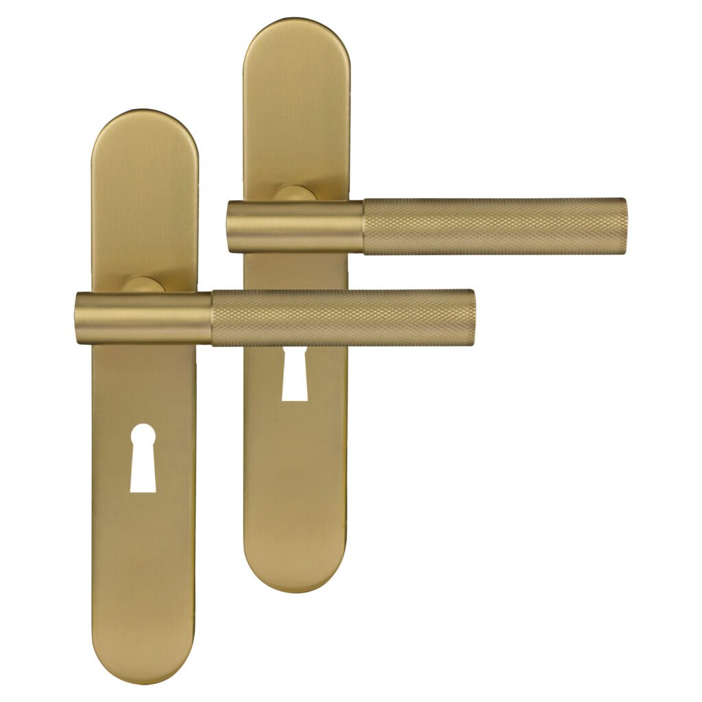 Differnz | Utrecht deurkruk | ovaal schild | sleutel 56 mm | goud