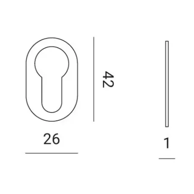 Nuda sleutelplaatjes 26×42 mm wit
