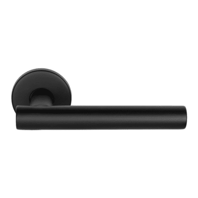 Deurkruk Fenestra | ronde rozet | Zwart mat