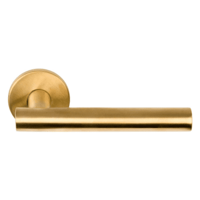 Formani | Deurkruk BASIC LB7-19 op ronde rozet | PVD Mat Goud