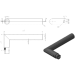 Differnz | Amsterdam deurkruk | ovaal schild | sleutel 56 mm | zwart