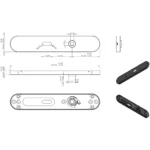 Differnz | Amsterdam deurkruk | ovaal schild | sleutel 56 mm | zwart