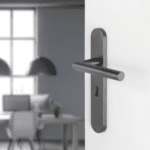 Differnz | Amsterdam deurkruk | ovaal schild | sleutel 56 mm | gun metal