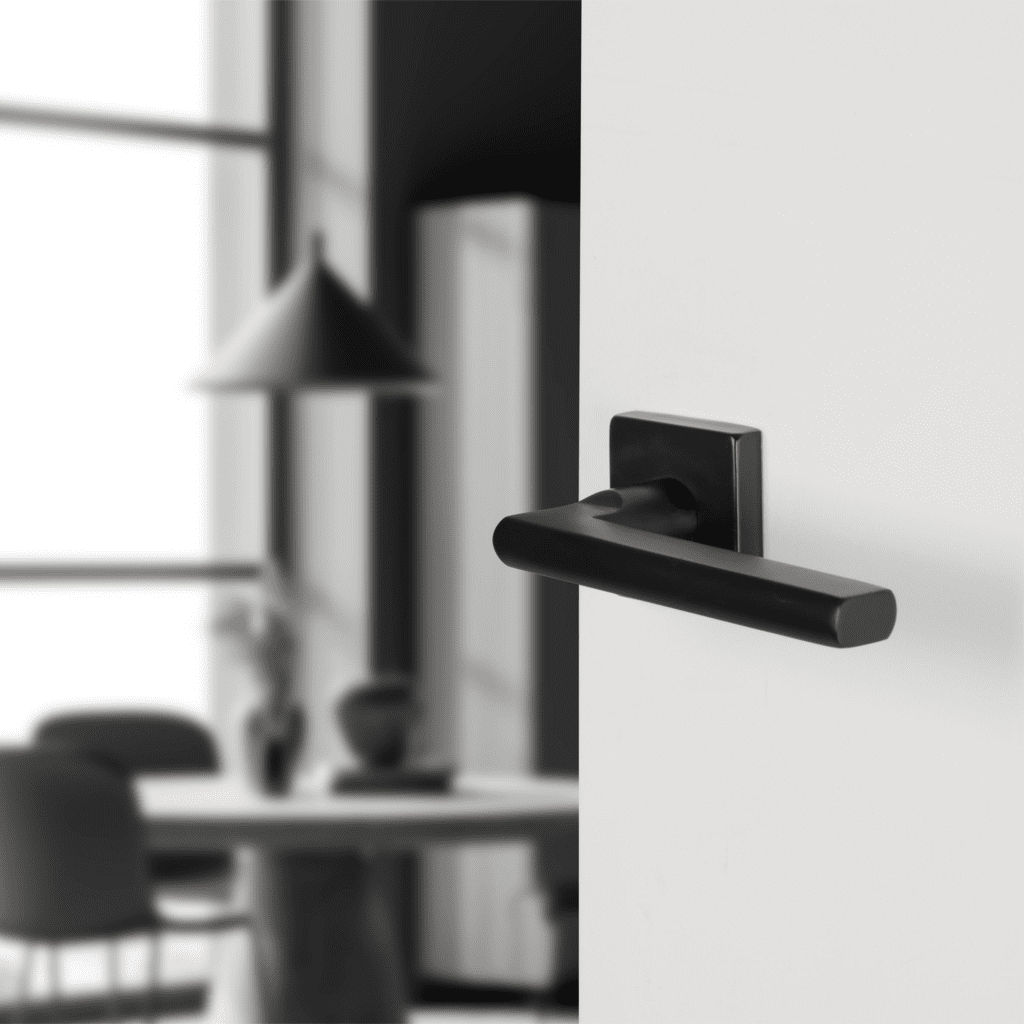 Differnz | Den haag deurkruk | vierkant rozet | zwart