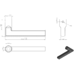 Differnz | Den haag deurkruk | vierkant rozet | zwart