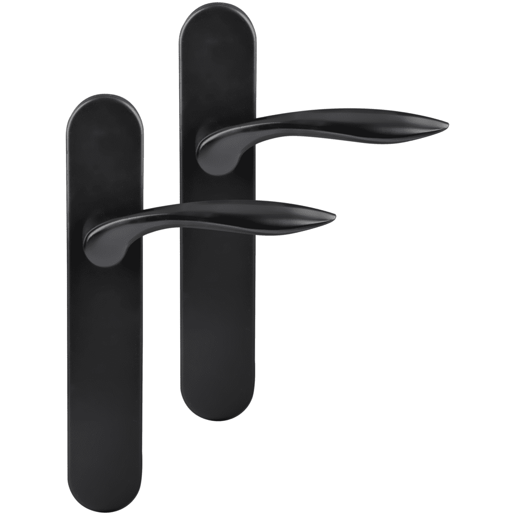 Differnz | Groningen deurkruk | ovaal schild | sleutel 56 mm | zwart