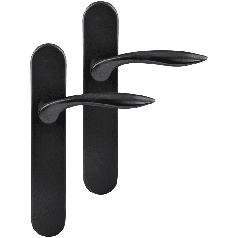 Differnz | Groningen deurkruk | ovaal schild | sleutel 56 mm | zwart