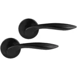 Differnz | Groningen deurkruk | rond rozet | zwart