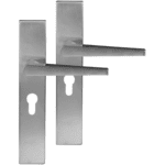 Differnz | Rotterdam deurkruk | vierkant schild | cilinder 55 mm | mat chroom