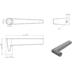 Differnz | Rotterdam deurkruk | vierkant schild | sleutel 56 mm | zwart