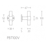 Formani | Voordeurknop PBT100V Vast op Rozet | Mat Zwart