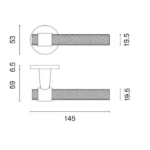 STILE deurklinken GOYA Ø53 x7 mm kruislings geslepen - mat goud lijntekening