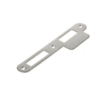 Sluitplaat 175x25/44x1,5mm tbv dag- en nacht schoot, afgerond met korte lip, rvs DIN links