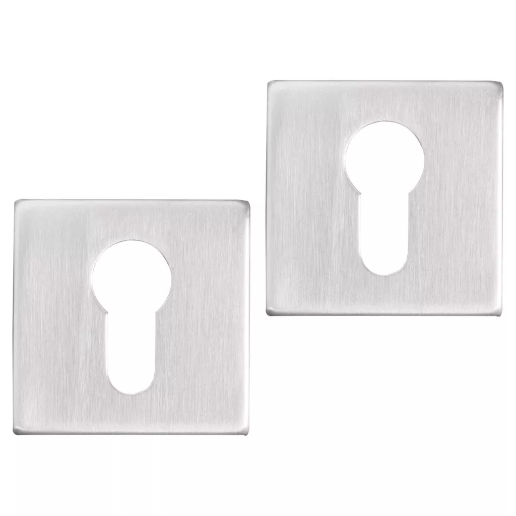 Differnz rozet vierkant - cilinder - mat chroom