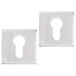 Differnz rozet vierkant - cilinder - mat chroom